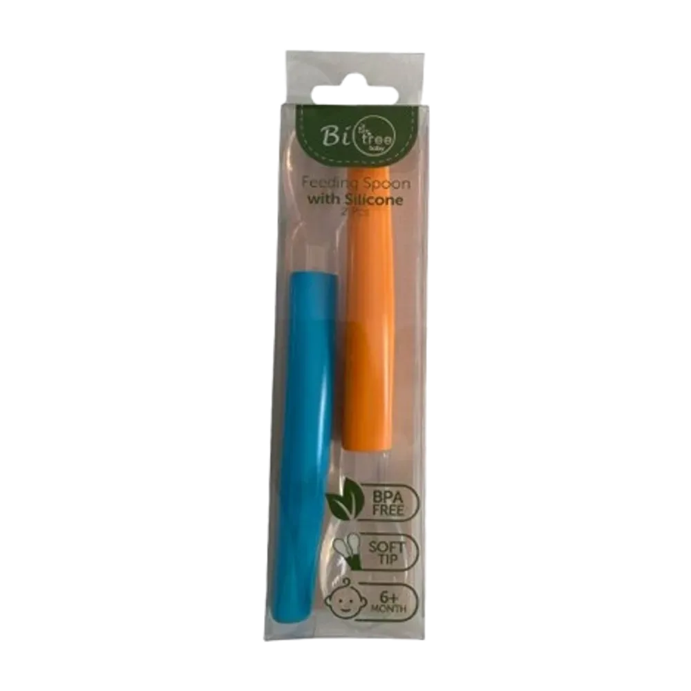 Feeding Spoon with Silicone 6+ Month 2Pcs (Bio Tree)
