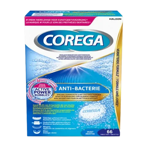 Tableta Corega antibakteriale, 66 copë
